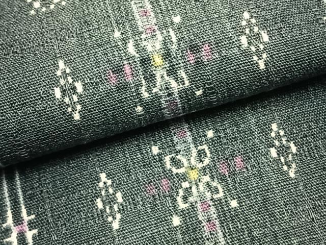 平和屋着物▽小紋 浴衣 単衣 花間道 綿 未使用 AABC0482fy