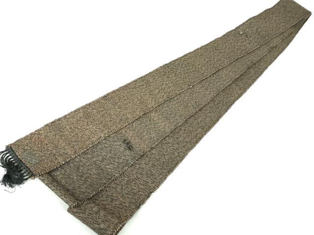 平和屋着物●男性　角帯　紬地　霞文　赤墨色　正絹　逸品　未使用　DAAY0057ob