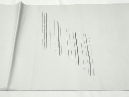 平和屋着物●塩瀬 九寸開き名古屋帯 枝葉文 銀彩 正絹 逸品 CAAY9932hy