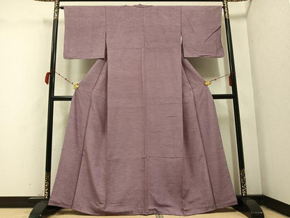 平和屋着物●上質な紬　色無地　梅鼠色　正絹　逸品　AABC3330ph