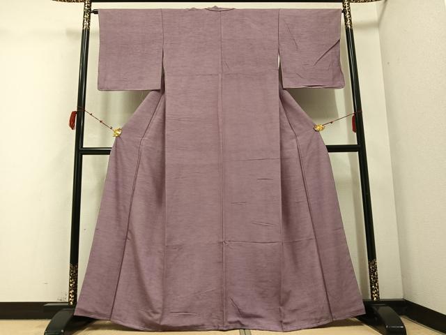 平和屋着物●上質な紬　色無地　梅鼠色　正絹　逸品　AABC3330ph