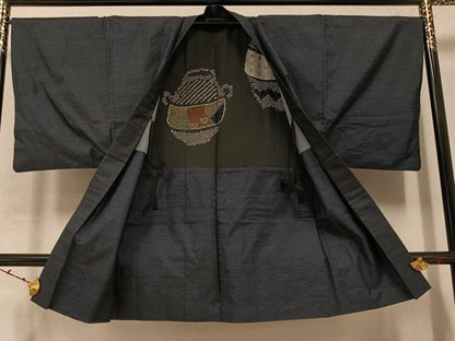 平和屋着物●男性　本場大島紬　アンサンブル　亀甲絣　正絹　逸品　AABC3334ph