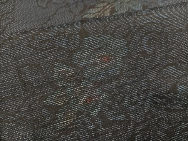 平和屋着物●本場大島紬　草花文　正絹　逸品　AABC3363ph