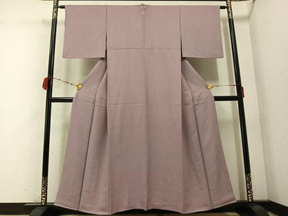 平和屋着物●上質な色無地　薄柿色　正絹　逸品　AABC3661ph