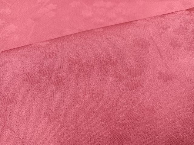 平和屋着物●上質な色無地　枝花地紋　長春色　正絹　逸品　AABC3662ph