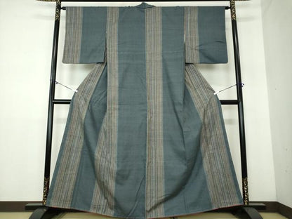 平和屋着物●上質な紬　縞　正絹　逸品　DAAY1463ps