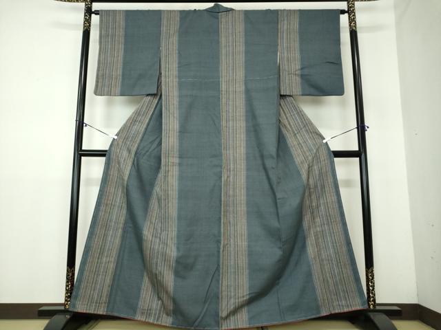 平和屋着物●上質な紬　縞　正絹　逸品　DAAY1463ps