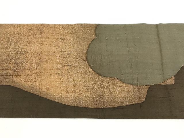 平和屋着物●九寸名古屋帯　生紬　雲取り吉祥文　正絹　逸品　CAAZ0366dy
