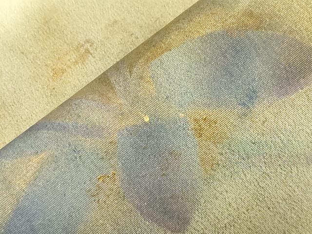 平和屋着物●九寸名古屋帯　草花文　金彩　正絹　逸品　未使用　CAAZ0375dy