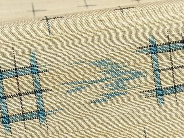 平和屋着物●上質な紬　井桁絣　正絹　逸品　AABC0049zg