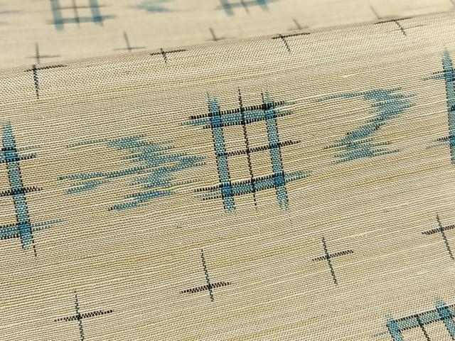平和屋着物●上質な紬　井桁絣　正絹　逸品　AABC0049zg