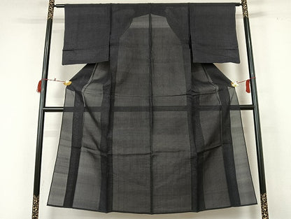 平和屋着物＊夏物 本場大島紬 夏大島 格子 正絹 逸品 AABC1836jd