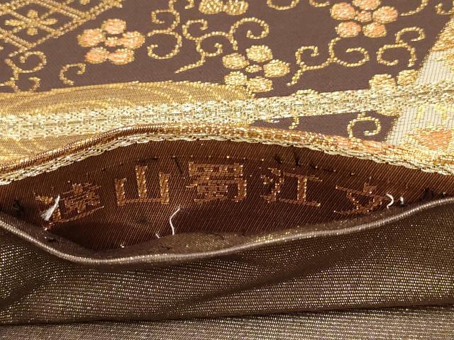 平和屋着物▼六通柄袋帯　遠山蜀江文　金糸　正絹　逸品　AABB9891wj