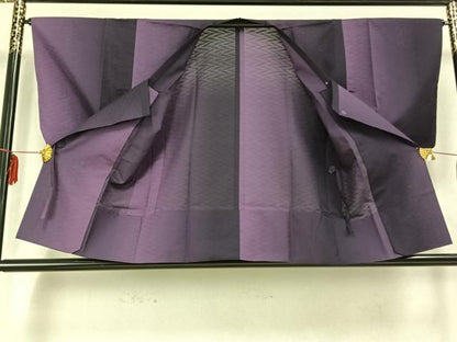 平和屋着物▽道行コート スリーシーズン 春夏秋 塵除け 霞文 反端付き 正絹 逸品 AABC0505fy