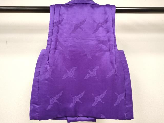 平和屋着物●女の子　子供　３歳　被布　三つ身　飛鶴地紋　菖蒲色　逸品　新品　DAAY3024ma