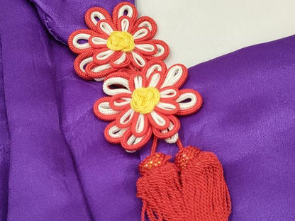 平和屋着物●女の子　子供　３歳　被布　三つ身　飛鶴地紋　菖蒲色　逸品　新品　DAAY3024ma