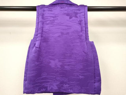 平和屋着物●女の子　子供　３歳　被布　三つ身　霞花芝地紋　菖蒲色　逸品　新品　DAAY3022ma