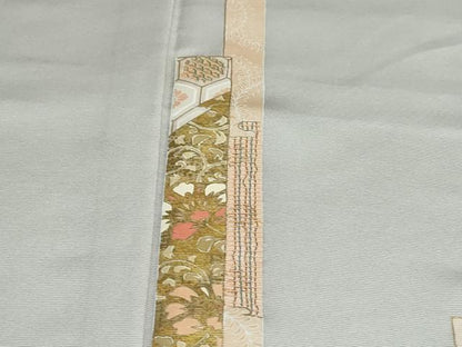 平和屋着物●訪問着 短冊草花文 金彩 正絹 逸品 DAAY5182ud