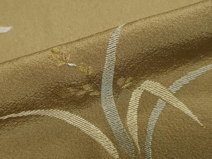 平和屋着物●訪問着 刺繍 草葉文 金彩 反端付き 正絹 逸品 DAAY5312ud