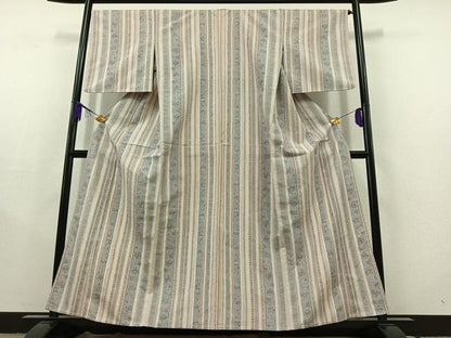 平和屋着物▽上質な紬 単衣 花間道 正絹 逸品 AABC2225jh