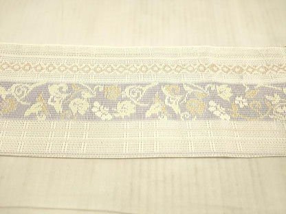 平和屋着物＊夏物 本場筑前博多織 八寸名古屋帯 福絖織物謹製 麗紗間道 証紙付き 正絹 逸品 DAAX8943cm