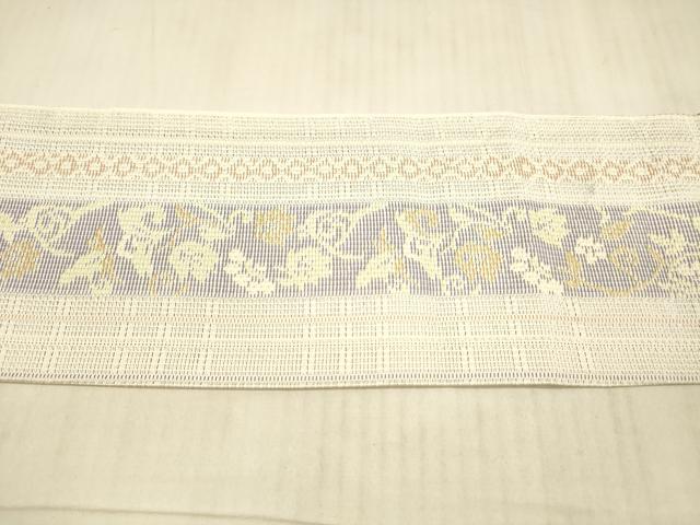 平和屋着物＊夏物 本場筑前博多織 八寸名古屋帯 福絖織物謹製 麗紗間道 証紙付き 正絹 逸品 DAAX8943cm