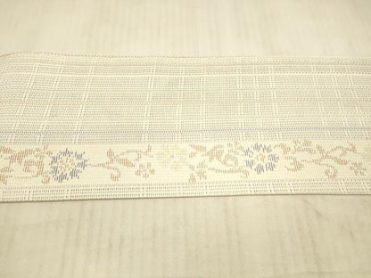 平和屋着物＊夏物 本場筑前博多織 八寸名古屋帯 福絖織物謹製 麗紗間道 証紙付き 正絹 逸品 DAAX8943cm