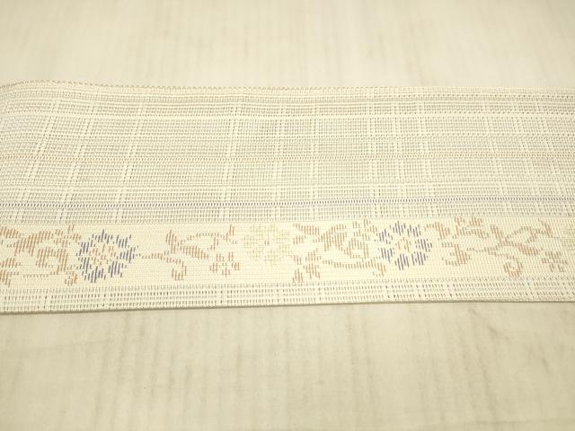 平和屋着物＊夏物 本場筑前博多織 八寸名古屋帯 福絖織物謹製 麗紗間道 証紙付き 正絹 逸品 DAAX8943cm