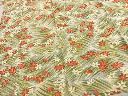 平和屋着物▽上質な小紋 単衣 草花文 正絹 逸品 AABC0595fy