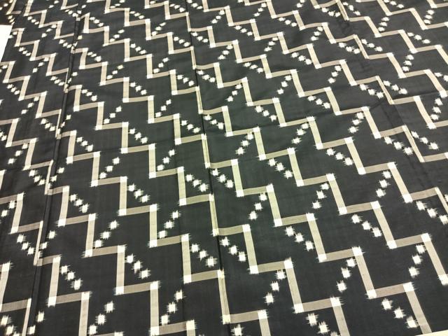 平和屋着物▽上質な紬 単衣 幾何学文様 正絹 逸品 AABC3727fy