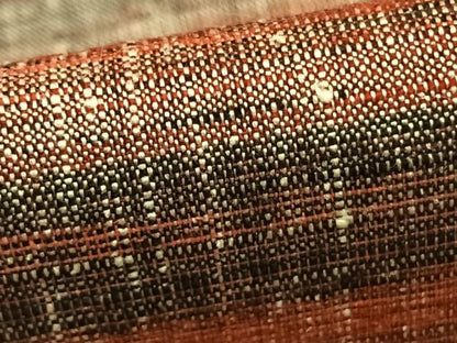平和屋着物▽上質な紬 単衣 横段文 正絹 逸品 AABC3744fy