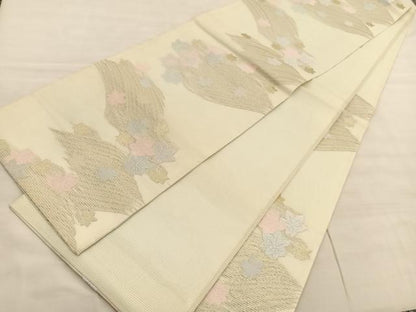 平和屋着物＊夏物 六通柄袋帯 唐織 竜田川 金糸 正絹 逸品 BAAV5360hv