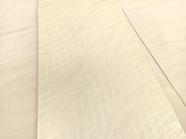 平和屋着物＊夏物 六通柄袋帯 流線格子文 銀糸 正絹 逸品 BAAV5383hv