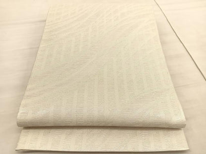 平和屋着物＊夏物 六通柄袋帯 流線格子文 銀糸 正絹 逸品 BAAV5383hv