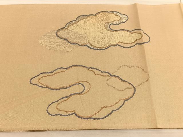 平和屋着物◎スリーシーズン　春夏秋　太鼓柄袋帯　瑞雲　金銀糸　正絹　逸品　BAAV5387hv