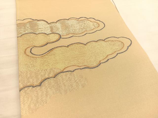 平和屋着物◎スリーシーズン　春夏秋　太鼓柄袋帯　瑞雲　金銀糸　正絹　逸品　BAAV5387hv