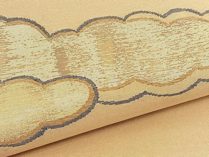平和屋着物◎スリーシーズン　春夏秋　太鼓柄袋帯　瑞雲　金銀糸　正絹　逸品　BAAV5387hv