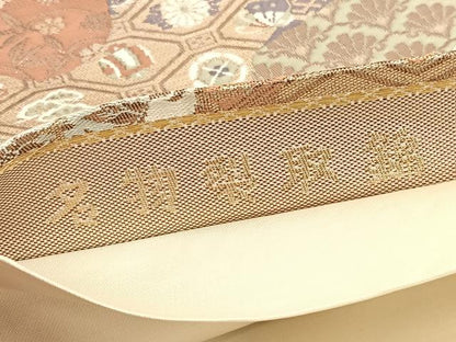 平和屋着物◎六通柄袋帯　唐織　名物裂取錦　金糸　正絹　逸品　BAAV5484hv