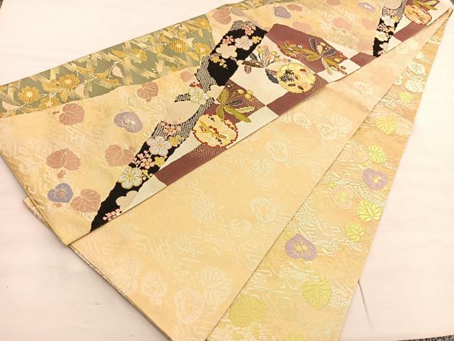 平和屋着物●両面 六通柄袋帯 唐織 徳川伝承文 金銀糸 正絹 逸品 BAAV5521hv