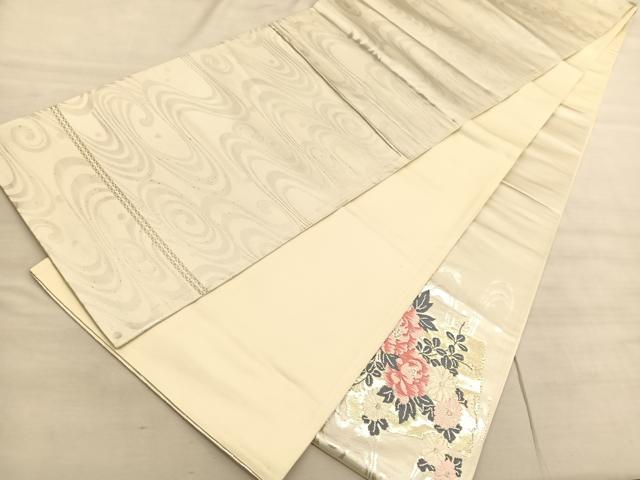 平和屋着物◎六通柄袋帯　唐織　牡丹花文　金銀糸　引箔　正絹　逸品　BAAV5564hv