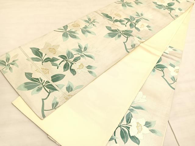 平和屋着物◎六通柄袋帯　唐織　枝花文　金糸　正絹　逸品　BAAV5798hv