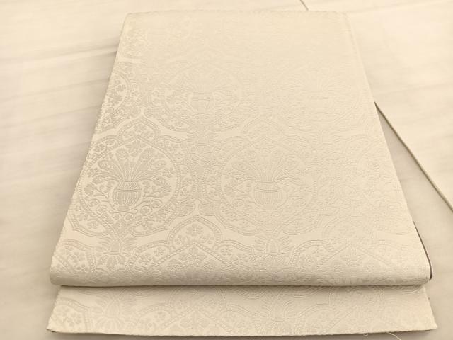 平和屋着物◎両面 六通柄袋帯 飾花文 金糸 正絹 逸品 BAAV5642hv