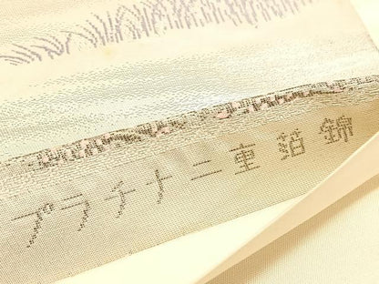 平和屋着物◎六通柄袋帯　東山の四季　プラチナ二重箔錦　正絹　逸品　BAAV5880hv
