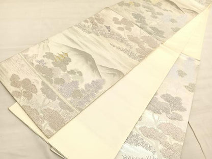 平和屋着物◎六通柄袋帯　東山の四季　プラチナ二重箔錦　正絹　逸品　BAAV5880hv