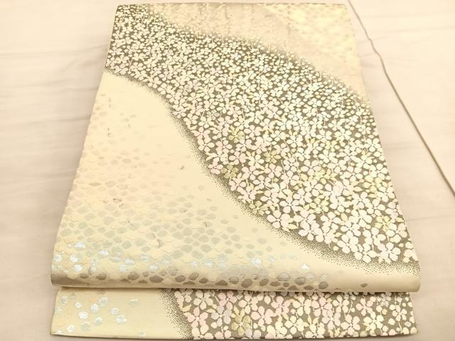 平和屋着物◎六通柄袋帯　唐織　槍梅　金銀糸　正絹　逸品　BAAV5900hv