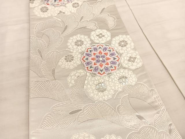 平和屋着物◎六通柄袋帯 唐織 しよう美 宝相華更紗花文 九百錦 プラチナ箔 正絹 逸品 BAAV5777hv