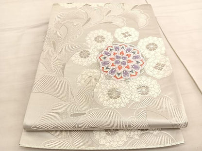 平和屋着物◎六通柄袋帯 唐織 しよう美 宝相華更紗花文 九百錦 プラチナ箔 正絹 逸品 BAAV5777hv