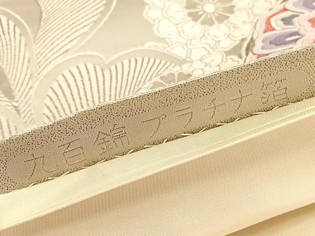 平和屋着物◎六通柄袋帯 唐織 しよう美 宝相華更紗花文 九百錦 プラチナ箔 正絹 逸品 BAAV5777hv