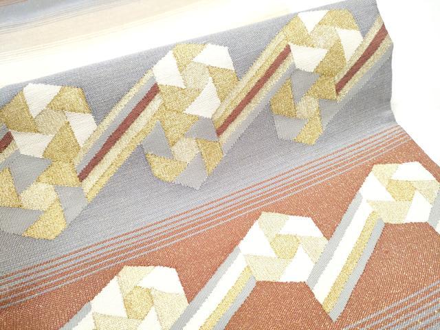 平和屋着物▽スリーシーズン 春夏秋 太鼓柄袋帯 吉祥文 金糸 正絹 逸品 CAAZ4114hy