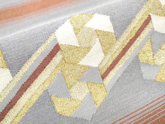平和屋着物▽スリーシーズン 春夏秋 太鼓柄袋帯 吉祥文 金糸 正絹 逸品 CAAZ4114hy